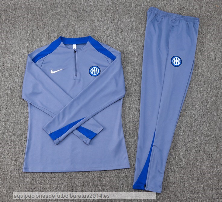 Nuevo Conjunto Completo Sudadera Entrenamiento Inter Milan 24/25 Azul I Claro Baratas